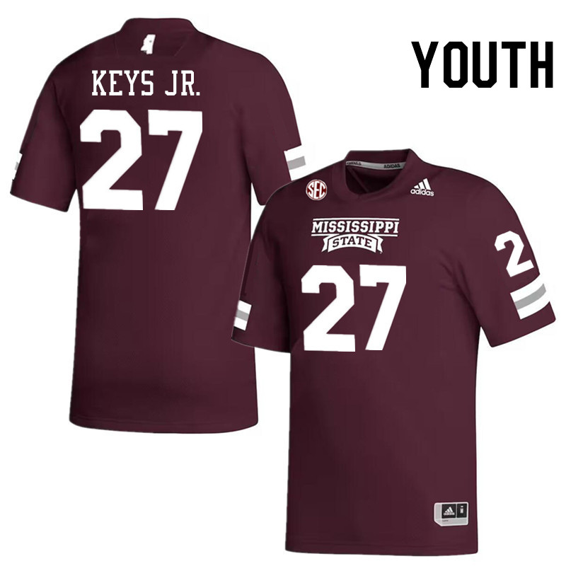 Youth #27 Chris Keys Jr. Mississippi State Bulldogs College Football Jerseys Stitched-Maroon